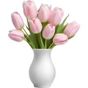Light pink tulips in white vase sticker