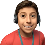 happy boy with headphones sticker