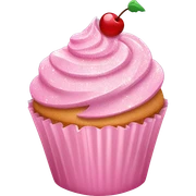 Pastel Pink Cupcake "A pastel pink cupcake with glittery frosting, a glowing cherry on top, and floating sparkles around the wrapper." sticker