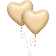 Balloons of cream colour in the shape of hearts sticker