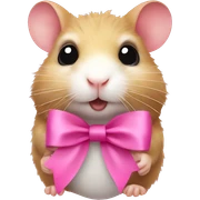hamster with extension lashes and pink ribbon sticker