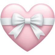 Pastel pink heart with white bow sticker