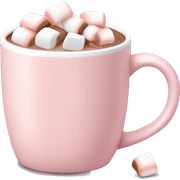 Light Pink mug of hot chocolate with marshmallows  sticker