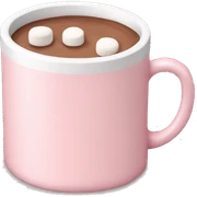 Light Pink mug of hot chocolate with marshmallows  sticker
