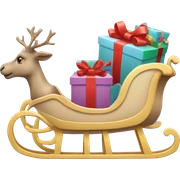 beige sleigh with gifts sticker