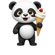 Panda eating ice cream sticker