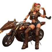 girl on motorcycle with style sticker