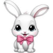 Baby bunny with coquette bow on ear sticker