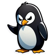 An angry penguin sticker