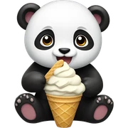 Panda eating ice cream sticker