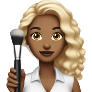Make makeup artist holding makeup brush light skin sticker
