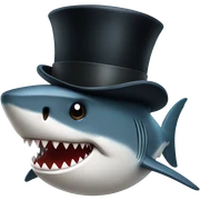 Shark with a top hat sticker