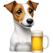 Jack Russell drinking beer sticker