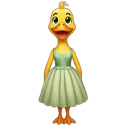 Duck in dress sticker