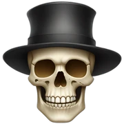 Skull in hat  sticker