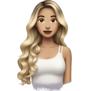 White skin girl with blonde balayage sticker