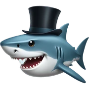 Shark with a top hat sticker