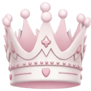 White and pastel pink crown sticker