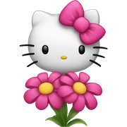 Hello kitty on flower  sticker