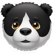 Panda black fur  sticker