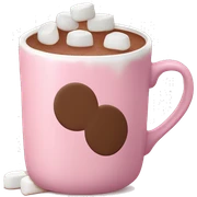 Light Pink mug of hot chocolate with marshmallows  sticker