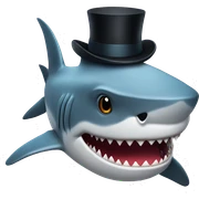 Shark with a top hat sticker