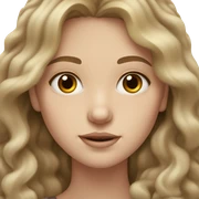 pale girl with wavy dark blonde hair and brown eyes sticker