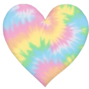 Pastel tie dye heart sticker