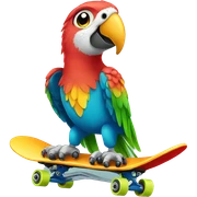 Parrot with skateboard  sticker