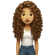 Fille au cheveux bouclés long sticker