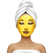 Lady with face mask spa beauty full face relaxing sticker