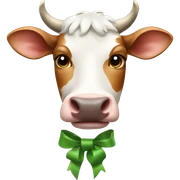 Cow with a bow sticker
