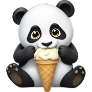 Panda eating ice cream sticker