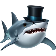 Shark with a top hat sticker