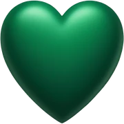 Dark green heart sticker