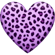 Lilac leopard print heart sticker