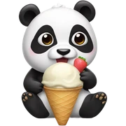Panda eating ice cream sticker