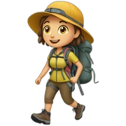 Hiking girl sticker