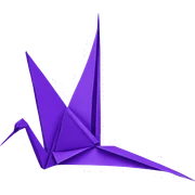 Origami crane purple sticker
