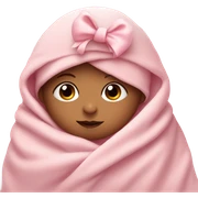 baby with bow in pink blanket sticker