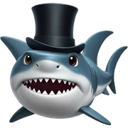 Shark with a top hat sticker