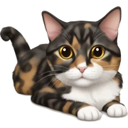 Tortie munchkin cat laying sticker