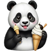 Panda eating ice cream sticker