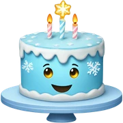 Light blue teared cake with snowflakes sticker