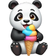 Panda eating ice cream sticker