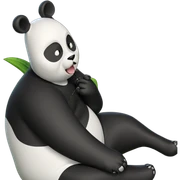 panda sitting alone with ears sticker