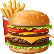 Hamburguesa triple con papas sticker