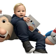 young boy in casual outfit sticker