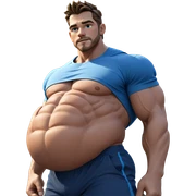 muscular man outdoors in blue sticker
