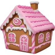 Pink gingerbread house sticker